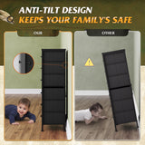WLIVE Black Tall Dresser for Bedroom, 6 Drawer Dressers & Chests of Drawers, Fabric Dresser for Closet, Living Room, Night Stand with Metal Frame, Storage Tower with Fabric Bins, Wood Top WLIVE