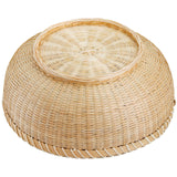 Elsjoy Set of 3 Wicker Woven Storage Basket, Bamboo Bread Basket Round Rattan Serving Basket Farmhouse Decor for Fruits, Vegetables, Potatoes, Stackable 9.6"/8"/7" Elsjoy