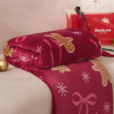Bedsure Christmas Throw Blanket for Couch - Soft and Warm Gingerbread Throw Blanket Christmas Decoration Gifts for Women, Red 50"x60" Bedsure