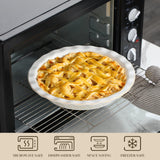 MALACASA Pie Pan, Stoneware Pie Dish for Baking, 45 OZ Deep Dish Pie Pans 9 Inch, Embossed Quiche Baking Dish for Oven, Fluted Dish Pie Plate for Apple Pie, Pot Pie and Quiche, Set of 1, Series LYDIA MALACASA