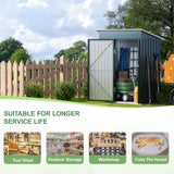 5x3FT Vertical Outdoor Steel Storage Shed with Floor Frame, Lockable Doors, Compact Metal Tool Shed for Garden, Backyard, Patio, Utility, and Bike Storage BreezZ