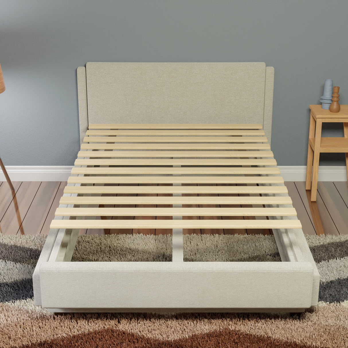 Continental Sleep, 0.68-Inch Horizontal Wooden Bunkie Board/Bed Slats, Enhance Mattress Support, Full(54"), Beige Continental Sleep