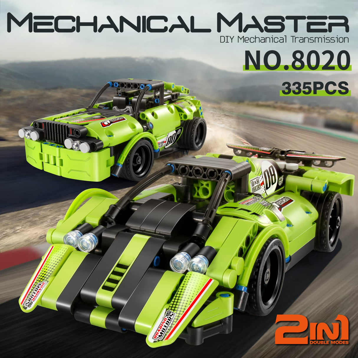 Dakott STEM Car Toy Building Toy Gift for Age 6+, Remote Control 2in1 Sports Car Building Block Take Apart Toy, 335 Pcs DIY Building Kit, Learning Engineering Construction R/C Toys DAKOTT