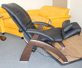 Perfect Chair Human Touch The Omni-Motion Walnut PC-600 Power Recline Ergonomic Zero Gravity Premium Leather Recliner with Memory Foam and Heat - Sycamore PC-Live Perfect Chair