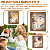 CALPALMY Pet Memorial Box - 11" x 9" Wooden Keepsake Shadow Box Kit with Paw Print Clay, Memorial Bottle & Photo Frame – Pet Loss Sympathy Gift for Dogs & Cats CALPALMY