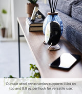 Yamazaki Home Long Console Entryway or Hallways, Narrow Behnd Sofa Table with Wooden Top | Steel, One Size, Black YAMAZAKI