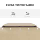 Outsunny 10' x 13' Patio Gazebo, Outdoor Gazebo Canopy Shelter with Netting, Vented Roof, Steel Frame for Garden, Lawn, Backyard, and Deck, Beige Outsunny