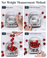 Tcsxady Food Scale, 11lb Digital Kitchen Scale with 6 Units LCD Display and Tare Function,Compact Design for Baking,Healthy Cooking,Meal Prep, 304 Stainless Steel Tcsxady