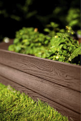 Vita Urbana 4 Foot x 4 Foot x 11 inch Embossed Vinyl Modular Garden Bed, Espresso Brown, PVC, BPA and Pthalate Free, Woodgrain, VT17500 Vita