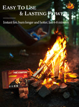 Nvkrvks Fire Starter, Easy-Burning Fire Starter Squares for Wood Stoves, Campfires, Grill Pit and Fireplace, Natural & Waterproof BBQ Fire Starters, 64 Mini Square Nvkrvks