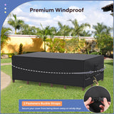 Patio Furniture Covers, Gorpche Outdoor Furniture Covers Waterproof, Tear-Resistant Patio Table and Chair Set Cover with Upgraded Fastener Windproof Buckle Straps, Heavy Duty, 108"L× 82"W× 28"H, Black Gorpche