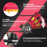 Mini Circular Saw, Weytoll 4.8Amp Compact Circular Saw, 3700RPM with Lasing Guide Scale Ruler Vacuity Port 3 sawblades for Cutting Woods Tile and Weytoll