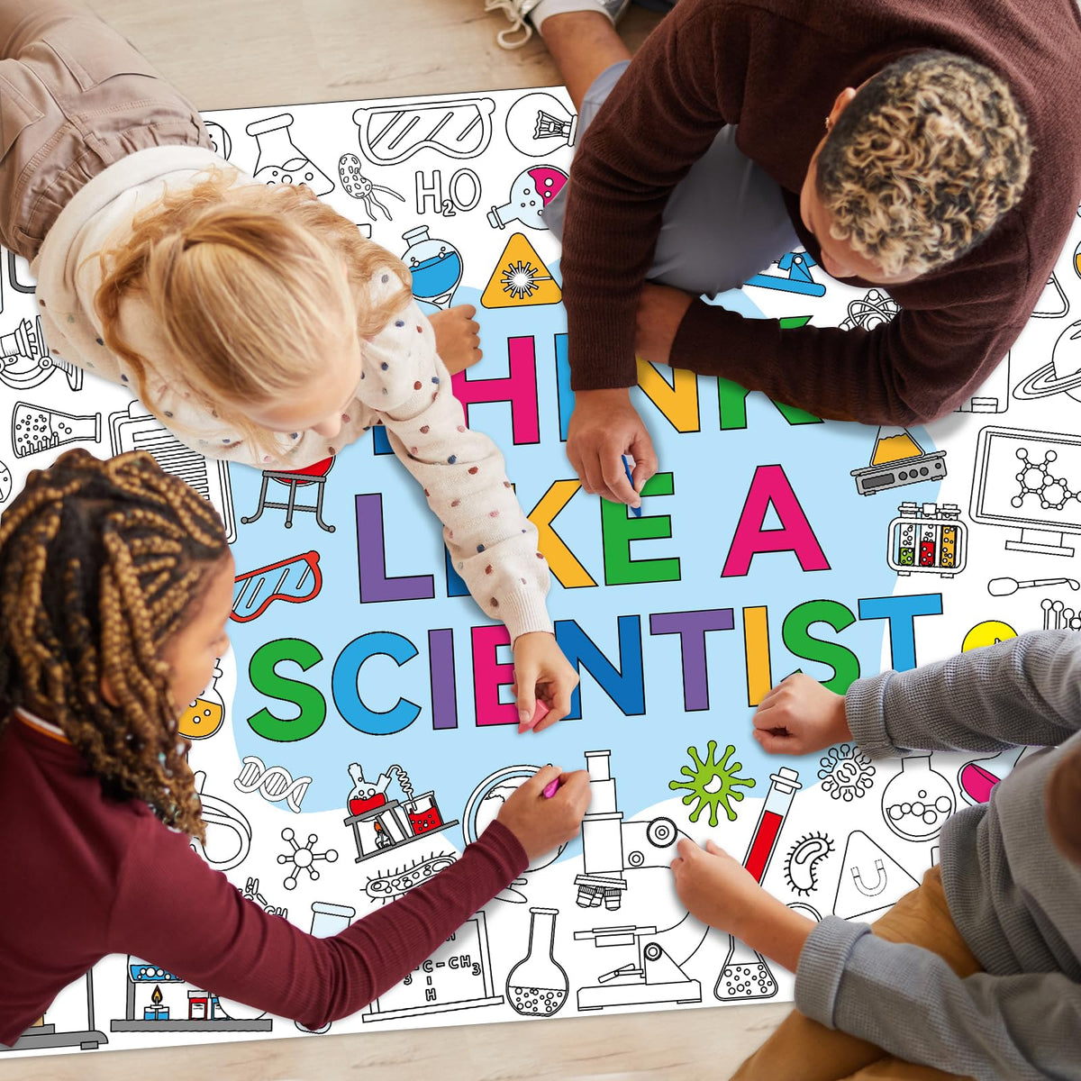 Naozinebi Science Giant Coloring Poster for Kids Giant Science Chemist ...