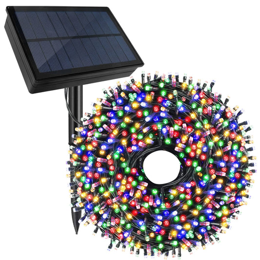 Tcamp 164Ft 500 LED Solar Christmas Lights Outdoor Waterproof with Remote Timer, 8 Modes Solar Powered Fairy String Lights for Christmas Tree Wedding Party Holiday Outdoor Indoor Decor (Multicolor)