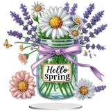 VODAPYC Spring Diamond Art Tabletop Painting Kit, DIY Stand Up Double Sided Special Shaped Diamond Painting Desktop Ornament(Lavender) VODAPYC