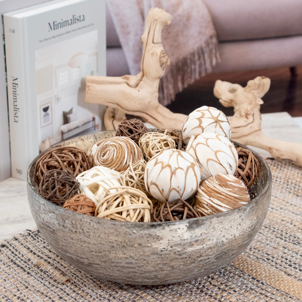 ANDALUCA Decorative Balls Bag Bowl Filler Home Decor (Beige) ANDALUCA