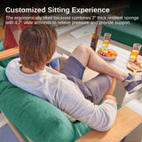 EAST OAK Signature 4 Pieces Patio Furniture Set, Aluminum Outdoor Furniture with Teak Wood Armrest, Sofa and Coffee Table Patio Set, Modern Patio Conversation Set for Porch, Champagne Gold & Green EAST OAK