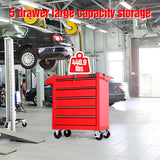 TANKSTORM Tool Chest Heavy Duty Cart Steel Rolling Tool Box 5 Drawer Cart (TZ35 Red) TANKSTORM