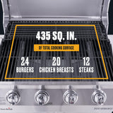 Charbroil Performance Series Convective 4-Burner with Side Burner Cabinet Propane Gas Grill, Stainless Steel - 463354021 Char-Broil
