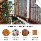 Patio Shades Roll Up Outdoor, Bamboo Blinds for Outdoor Patio, Thernal Insulated Shading Reed Blinds, Blackout Bamboo Shade, Privacy Screen, Cordless, 24″ 30″ 34″ 36″ 39″ 43″ 48″ 51″ 55″ 70″ Width YYmmDQ