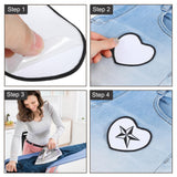 MECCANIXITY 16pcs Sublimation Patch Blank, 6cm/2.36" Fabric Iron-on Blank Heat Transfer Repair Patch for DIY Crafts Caps Clothes Shoes Bags Uniforms, White MECCANIXITY