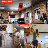 EP Retractable Extension Cord Reel,65 Feet 12 AWG/3C SJTOW Heavy Duty Power Cord,15 AMP Circuit Breaker, 3-Lighted Triple Outlets,Ceiling or Wall Mount Use Indoor/Outdoor, Red EP