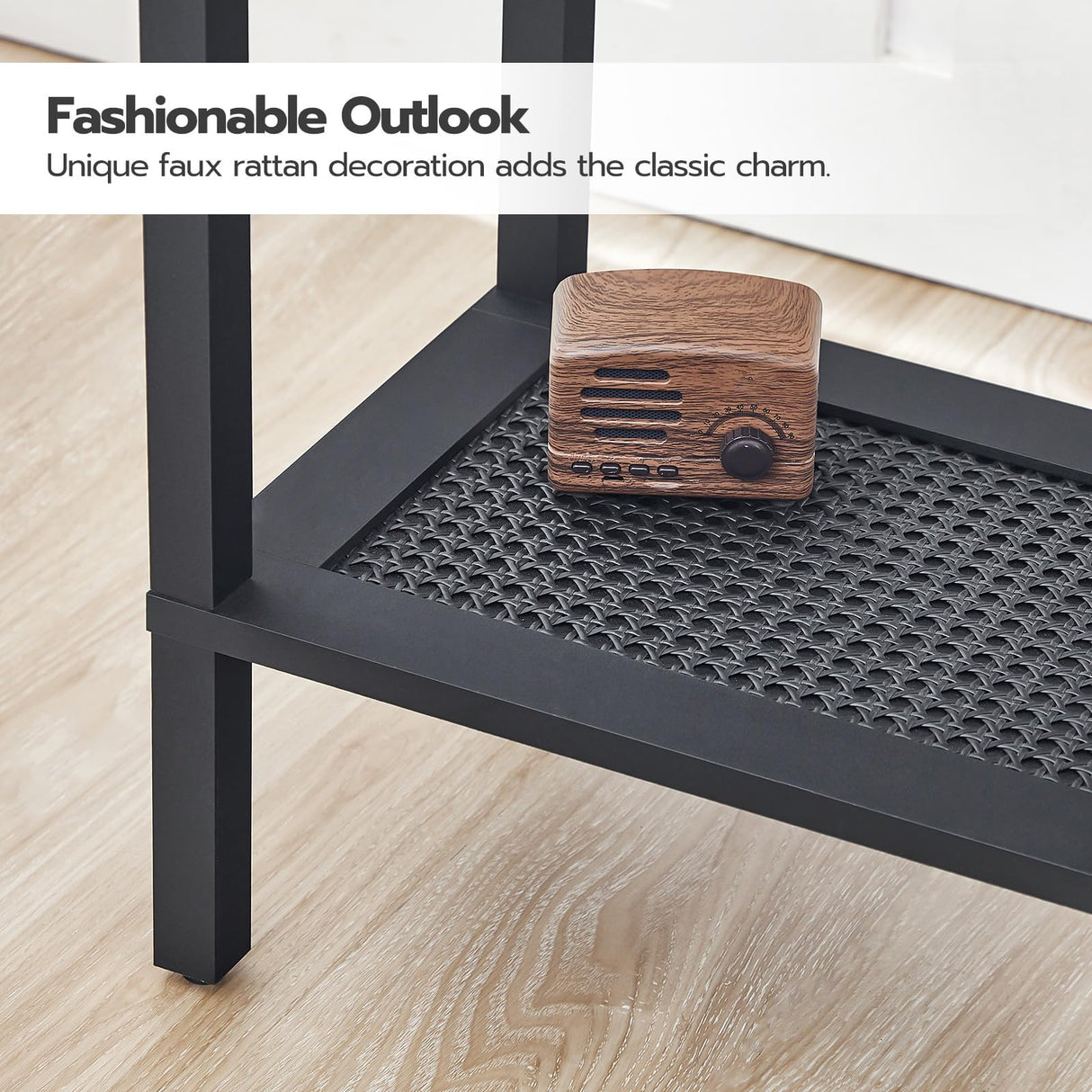 HOOBRO Side Table with Charging Station, Set of 2 End Tables with USB Ports and Outlet, Nightstand with 2-Tier Storage Shelf, for Living Room, Bedroom, Small Space, Rustic Brown and Black BF91UBZP201 HOOBRO