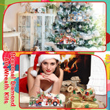 Cinnvoice 12 Pcs Seasonal Diamond Art Wreath Kits Holiday Fall Halloween 5d DIY Diamond Art Hanging Signs Thanksgiving Christmas Ornaments for Wall Door Decoration(Novel) Cinnvoice