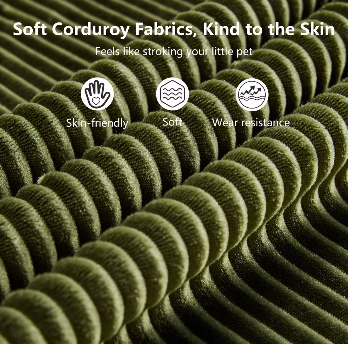 98.4" Green Sectional Sofa Cloud Modular Sectional Couch with Chaise,Corduroy Sectional Couches L-Shaped Modern Upholstered Sofa with Deep Seat for Living Room and Bedroom,No Assembly Required(Green) XSZD