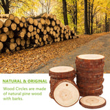 Wood Slices TICIOSH Craft Unfinished Wood kit Predrilled with Hole Wooden Circles for Arts Wood Slices Christmas Ornaments DIY Crafts 30 Pcs 2.7-3.1 inches TICIOSH