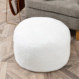 Asuprui Pouf Ottoman Unstuffed Pouf Ottoman Foot Rest No Filler Floor Pouf Soft Foot Stool 20x20x12 Inches Fuzzy Chair Floor Chair Foot Rest with Storage for Living Room Bedroom White Pouf Cover Asuprui