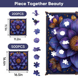 Mys Aurora Puzzles for Adults Mandala Flower Wooden Puzzles, 200 Pieces Unique Shaped Lotus Yoga Gifts Jigsaw Puzzles, for Yoga Lover, Fun Challenge Family Game 11.2'' x 11.2'' Mys Aurora