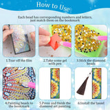 EEEKit 6 PCS Diamond Painting Bookmarks, DIY Art Bookmark Kit for Adults, Floral Tassel Leather Page Bookmark for Book Lovers, Christmas Gifts EEEKit
