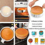 8 Inch Round Cake Pans Set of 2, Nonstick Stainless Steel Baking Pans Set with 100PCS Parchment Papers, Durable Birthday Christmas Circle Layer Cake Pans, Cake Pans Sets for Baking, Dishwasher Safe AWTBDP