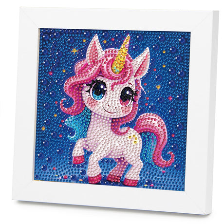 lesaonsy Diamond Painting Kit with Frame - 6 Inch Pre-Framed Animal Art | Beginner-Friendly DIY Craft Gift for Teens & Adults | Complete Set with Tools, Gem Art Kits Gift (Cartoon Unicorn) lesaonsy