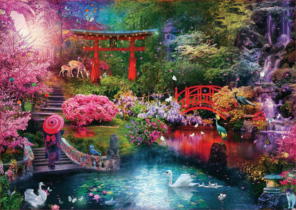 Educa - Japanese Garden - 3000 Piece Jigsaw Puzzle - Puzzle Glue Included - Completed Image Measures 47.25" x 33.5" - Ages 14+ (19282)