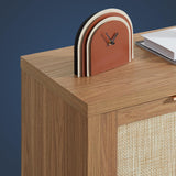 OAKHAM HOME Hampstead Rattan 4-Door Storage Sideboard Cabinets with Adjustable Shelves, Boho Accent Buffet Cupboard Console for Kitchen, Living Room, and Hallway OAKHAM HOME