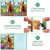 500 Piece Puzzle for Adults- Cats and Horses Puzzle| Recycled Paper Farm Jigsaw Puzzles 500 Pieces | Challenging Family Activity Great Gift Idea for Family Friends | Hard Puzzle Size 20.5X 15 inches Edsjegn