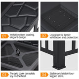 Yaheetech Multifunctional Fire Pit Table 32in Square Metal Firepit Stove Backyard Patio Garden Fireplace for Camping, Outdoor Heating, Bonfire and Picnic Yaheetech