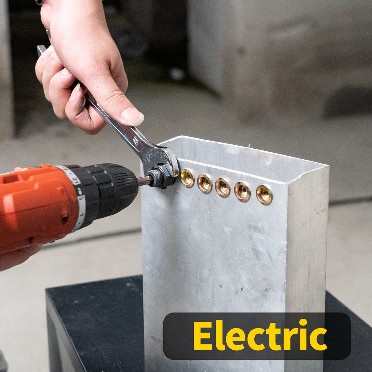 HIFESON Rivet Nut Tool,Hand Nuts Riveter,Rivnut Tool with Metric and SAE,Rivet Nut Tool Rivet Nut Kit with a Step Drill Bit & 100 Rivet Nuts Assortment Kit HIFESON