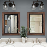 YOSHOOT Rustic Wooden Framed Wall Mirror, Natural Wood and Iron Bathroom Vanity Mirror for Farmhouse Decor, Vertical or Horizontal Hanging YOSHOOT