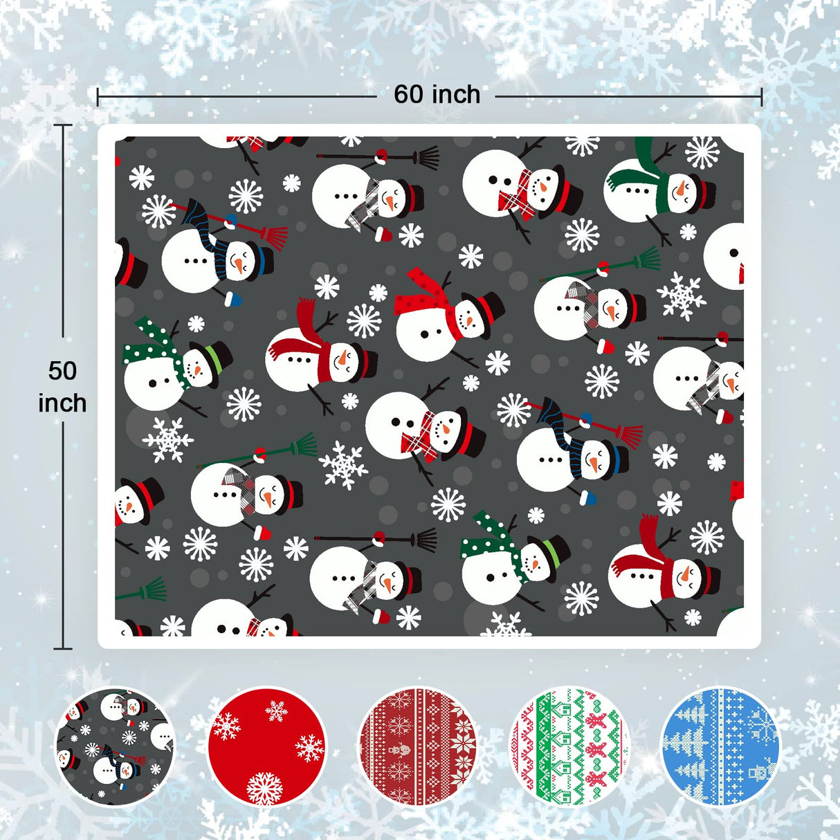 Touchat Sherpa Christmas Throw Blanket, Fuzzy Fluffy Soft Cozy Blanket, Fleece Flannel Plush Microfiber Blanket for Couch Bed Sofa (50" X 60", Snowman) Touchat