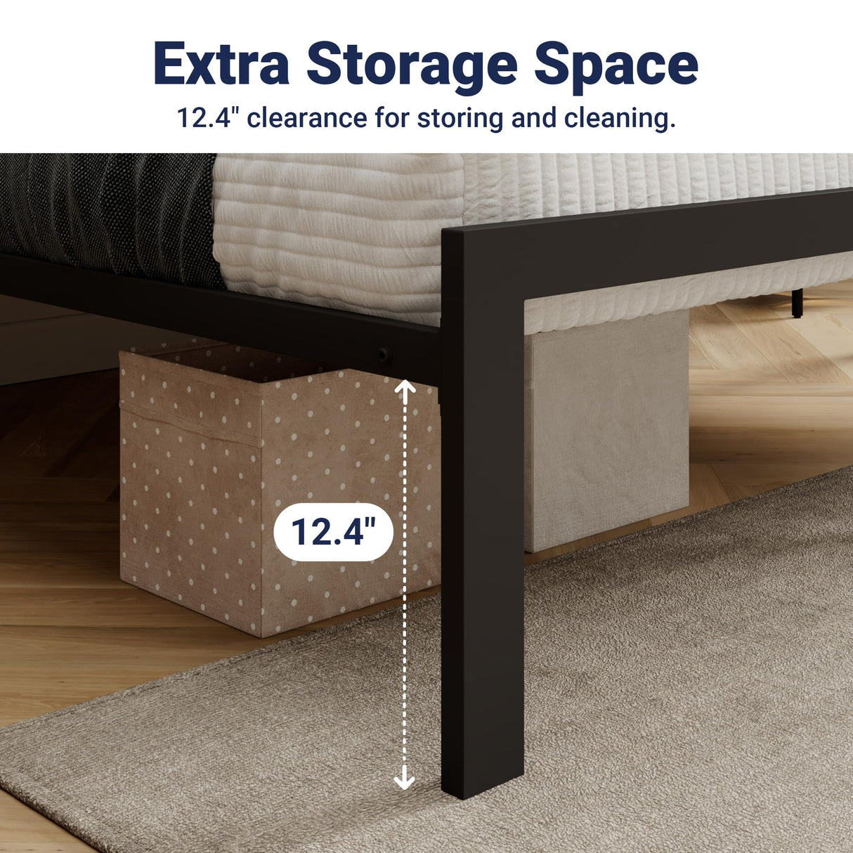 Allewie Twin Bed Frame with Faux Leather Upholstered Headboard, Chic Diamond Stitched Tufted Design, No Box Spring Needed, Black Allewie