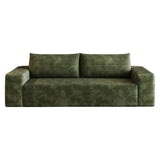 PUQEOAO 71" Loveseat Sofa in a Box,Plush Corduroy Fabric Deep Seat Couch,No Assembly Required,Space-Saving Design,Comfy Seater Sofa for Living Room, Apartment, Bedroom & Office,Modern,Green PUQEOAO