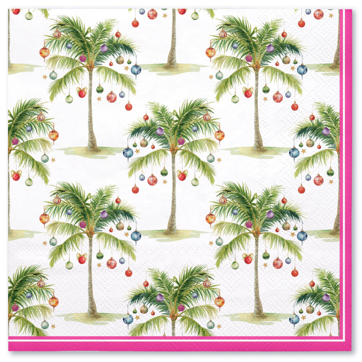 WRAPAHOLIC 50Pcs Christmas Paper Napkins - Tropical Ornament 3-Ply Disposable Luncheon Napkin for Christmas Party Supplies Tableware, Xmas Holiday - 6. 5 x 6.5 In WRAPAHOLIC