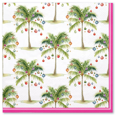 WRAPAHOLIC 50Pcs Christmas Paper Napkins - Tropical Ornament 3-Ply Disposable Luncheon Napkin for Christmas Party Supplies Tableware, Xmas Holiday - 6. 5 x 6.5 In WRAPAHOLIC