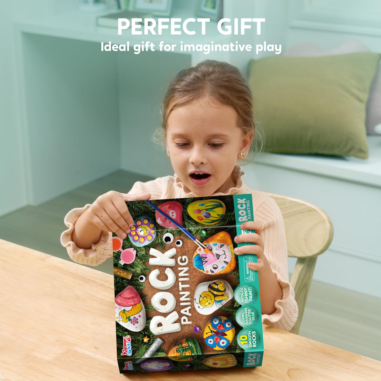 JOYIN Rock Painting Kit for Kids, Arts and Crafts for Girls & Boys Ages 6-12, DIY Supplies for Painting Rocks, Easter Craft Kits Art Set, Toddler Birthday Christmas Presents, Family Indoor Activity JOYIN