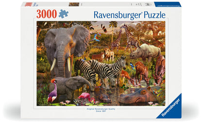 Ravensburger African Animal World 3000 Piece Jigsaw Puzzle for Adults - 17037 - Handcrafted Tooling, Durable Blueboard, Every Piece Fits Together Perfectly