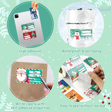 OHOME 500 PCS Christmas Gift Tags - Gift Tags for Christmas Presents | Christmas Gifts for Women Men Mom - Christmas Wrapping Paper - Christmas Decorations,2.95 x 1.6 Inch OHOME