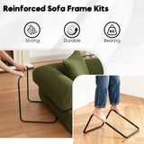 ZEIINPA Convertible Sleeper Sofa Bed with Cylindrical Pillow, Corduroy Folding Mattress Couch with Fixed-Shape Frame, Floor Sofa Lounge Couch for Living Room Bedroom Lounge Studio-Green ZEIINPA